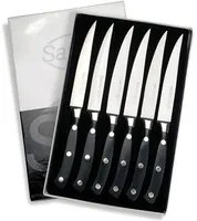 Set di Coltelli per Costata Lama 12 cm Manico Antiscivolo Sanelli Nero