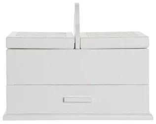 Scatola-Portagioie DKD Home Decor Cristallo Bianco Avorio Legno MDF 30 x 17 x 24 cm