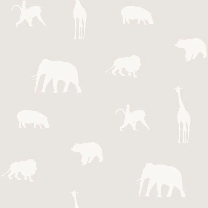 Carta da parati Animali Precious grigio, 53 cm x 10.05 m