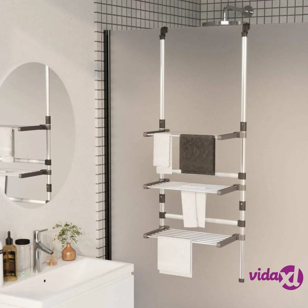 vidaXL Stendibiancheria Pensile a 3 Livelli in Alluminio