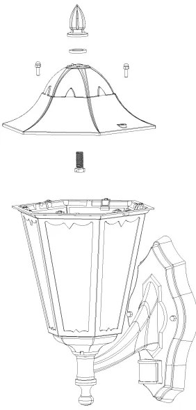 Eglo 93447 - Applique da esterno con sensore NAVEDO 1xE27/60W/230V