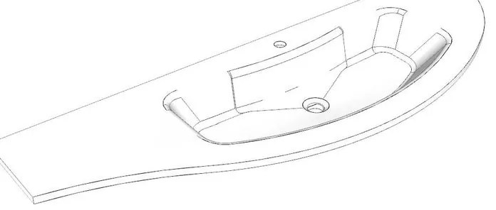 Lavabo a incasso rettangolare Jolly H 20 cm in resina bianco