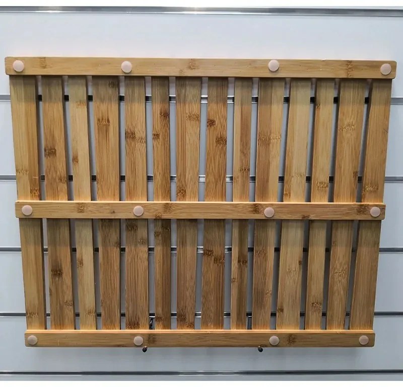 Pedana doccia rettangolare in legno di bamboo 54x68 cm