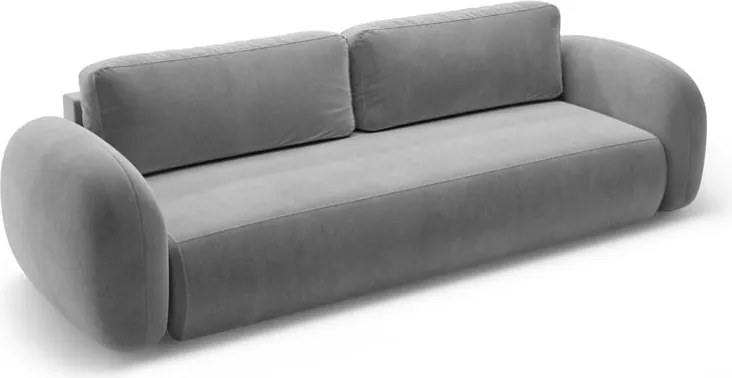 Divano grigio scuro allungabile/con contenitore con rivestimento in velluto 262 cm Tonale – Cosmopolitan Design