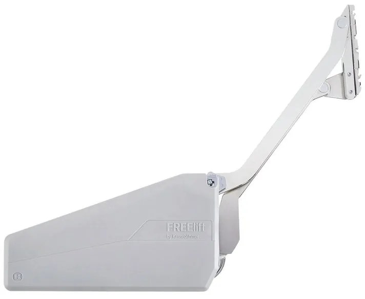 Sistema di sollevamento anta  ammortizzato KESSEBÖHMER in acciaio cromato apertura max 90° max 6.7 Kg, 2 pezzi, peso 3.2 Kg