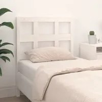 Testiera per Letto Bianca 95,5x4x100 cm Legno Massello di Pino 818901