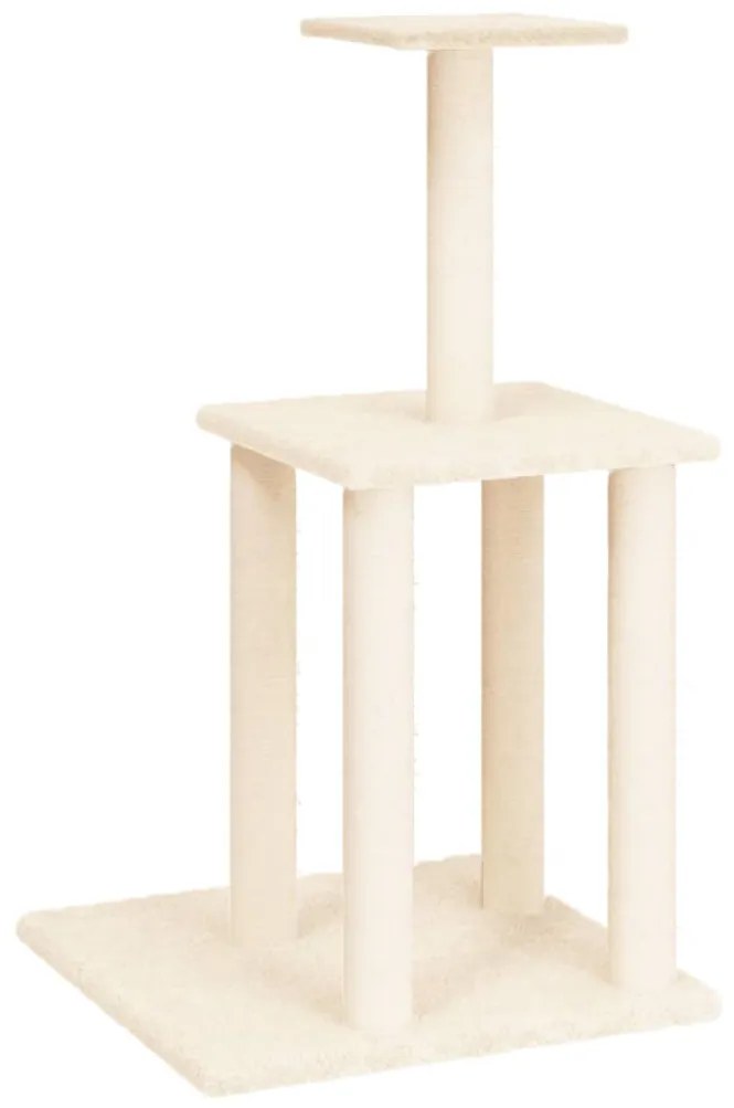Albero per gatti con tiragraffi in sisal crema 85,5 cm