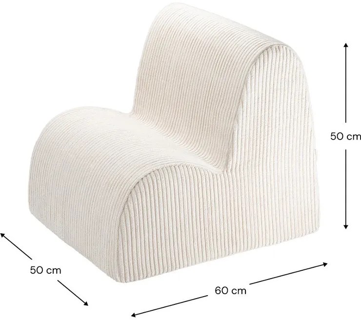 Poltrona per bambini color crema con rivestimento in velluto a coste Cloud – Wigiwama