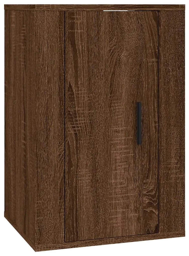Set mobili porta tv 4 pz rovere marrone in legno multistrato