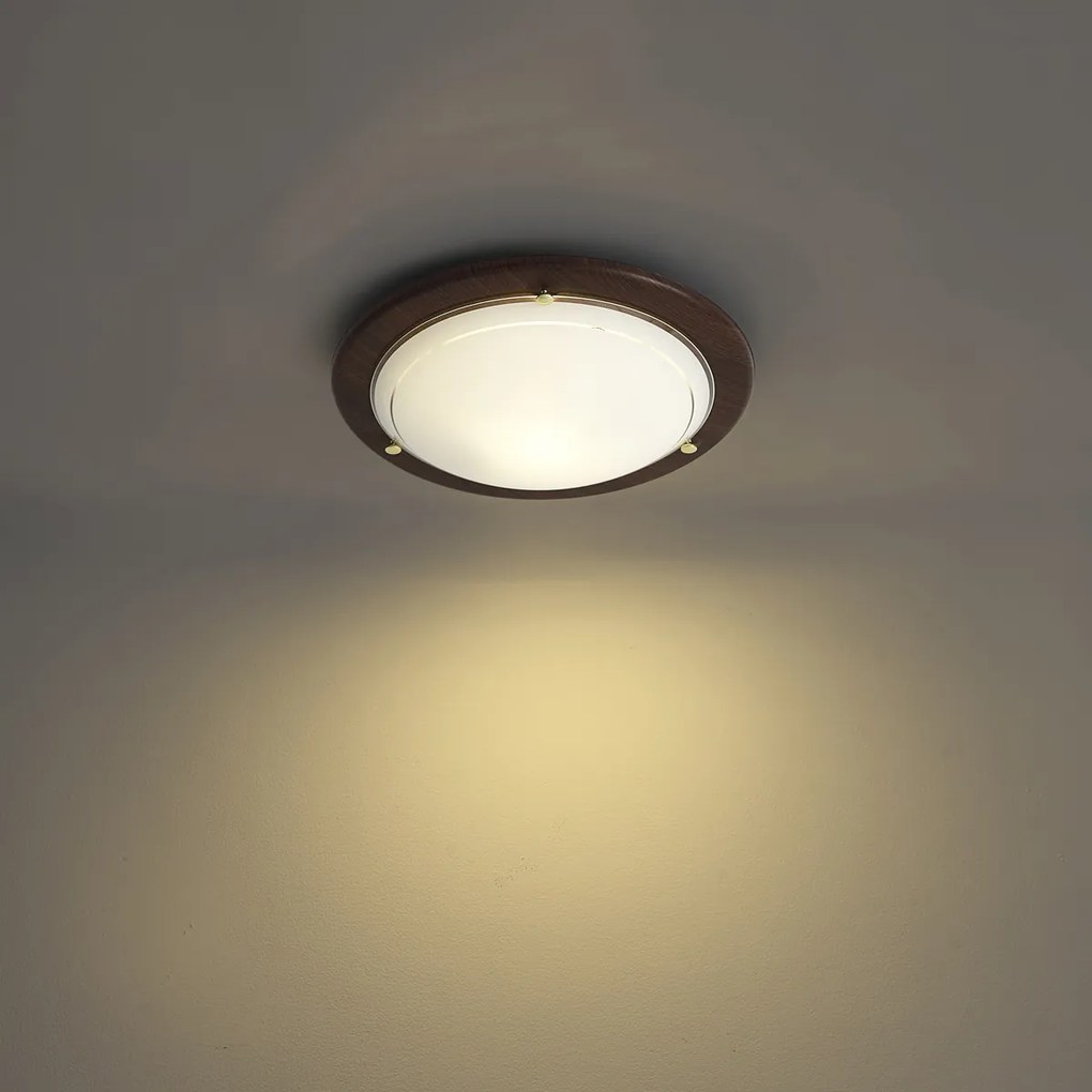 Plafoniera classica rossa con vetro bianco - Mesiac