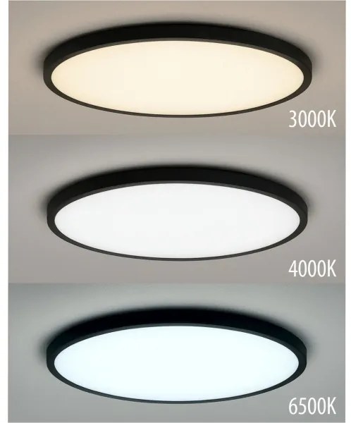 Plafoniera a LED LED/40W/230V 3000/4000/6500K Ø 50 cm nera