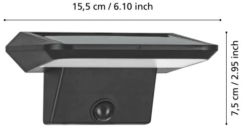 Eglo 48944 - Lampada da parete solare LED con sensore PORRASSA LED/20W/3,7V IP44