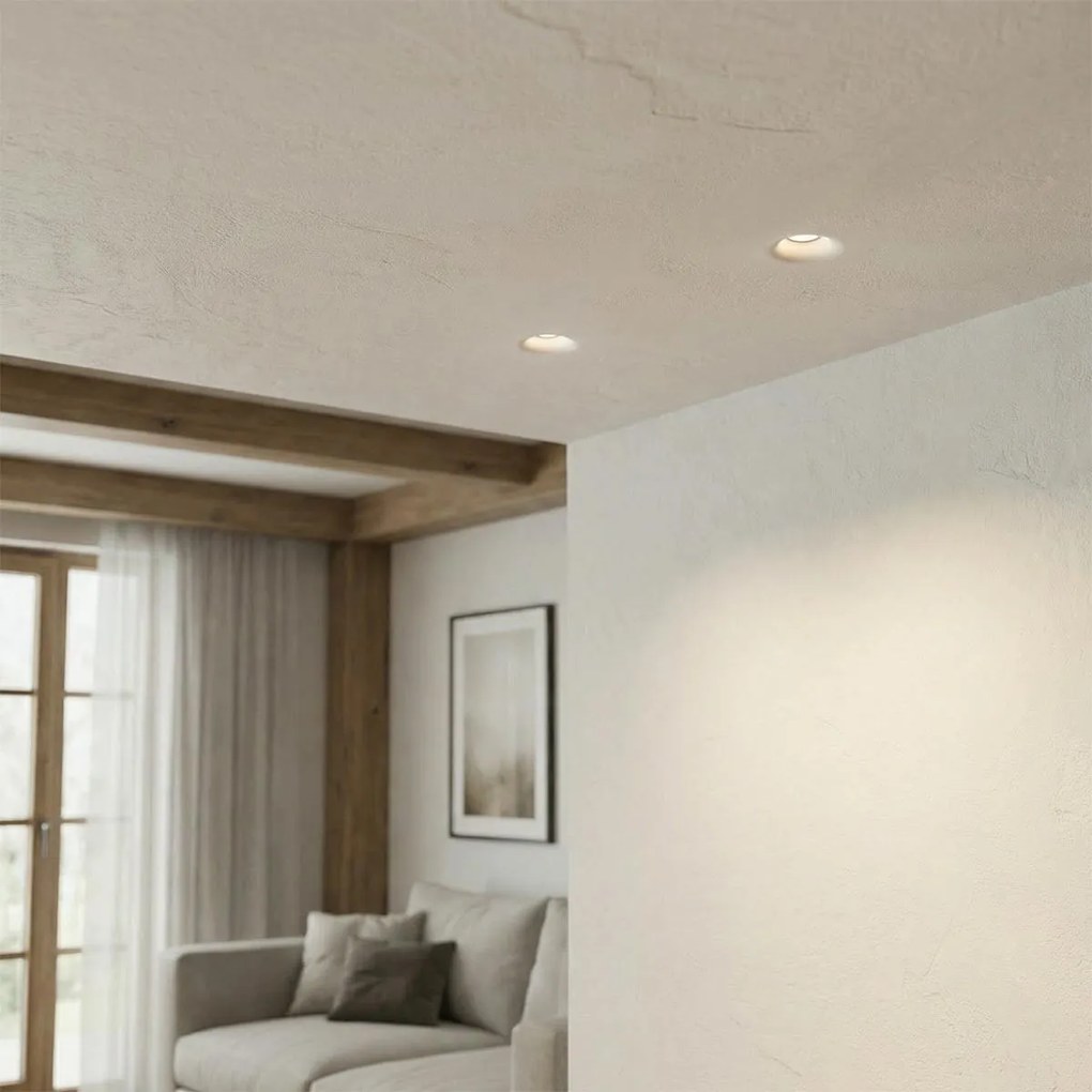 Portafaretto Rotondo Ø130x55mm GU10 in Gesso Pitturabile