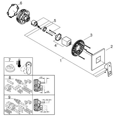 GROHE 24061000 - Miscelatore doccia EUROCUBE, cromo lucido