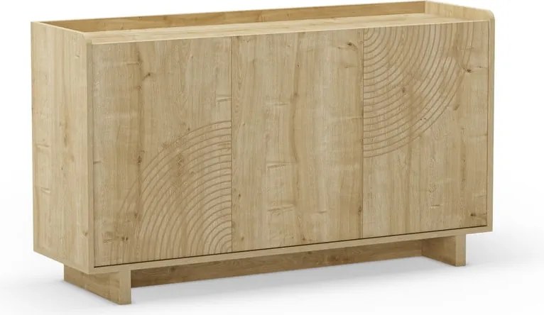 Cassettiera di colore naturale con effetto rovere 140x80x40 cm Daira – Marckeric