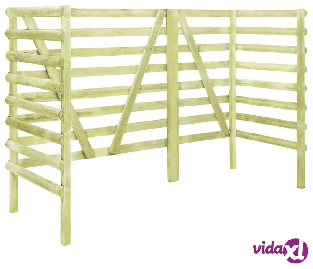 vidaXL Copribidone Triplo 210x80x150 cm in Pino Impregnato Verde