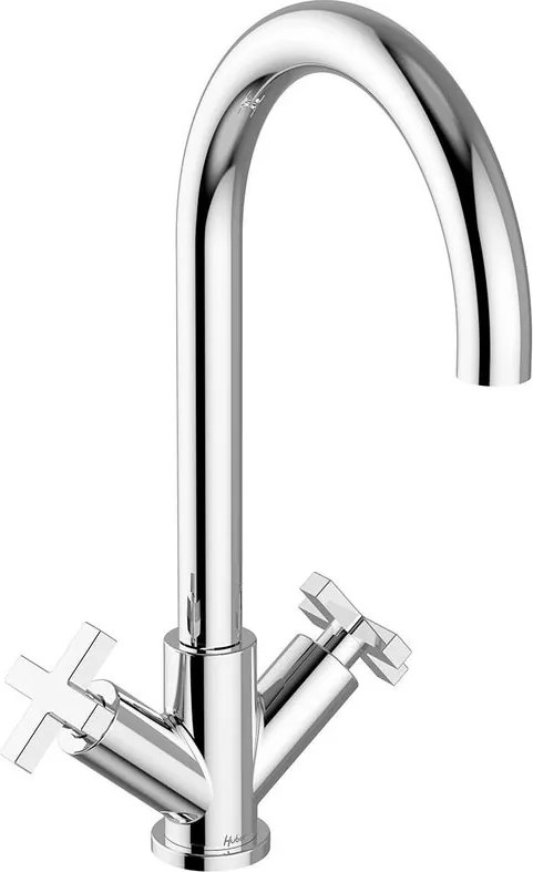 Rubinetto per lavabo getto aerato Los Angeles cromato lucido HUBER H 33.8 cm