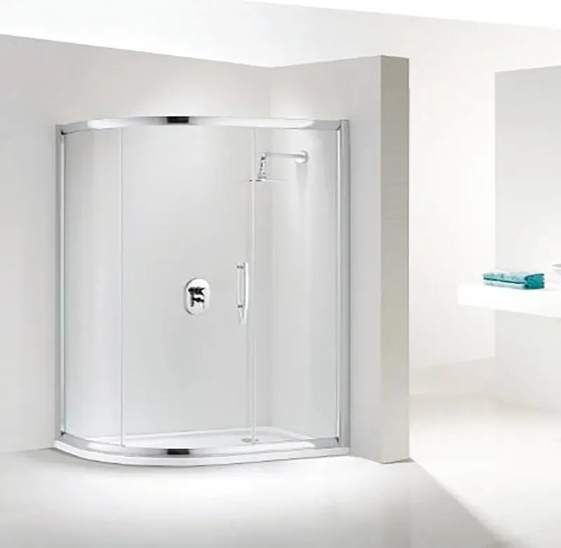 Box doccia angolare con porta scorrevole, vetro 8 mm, L 117-119.5 cm x L 79.5 cm, H 195 cm, cromo Namara