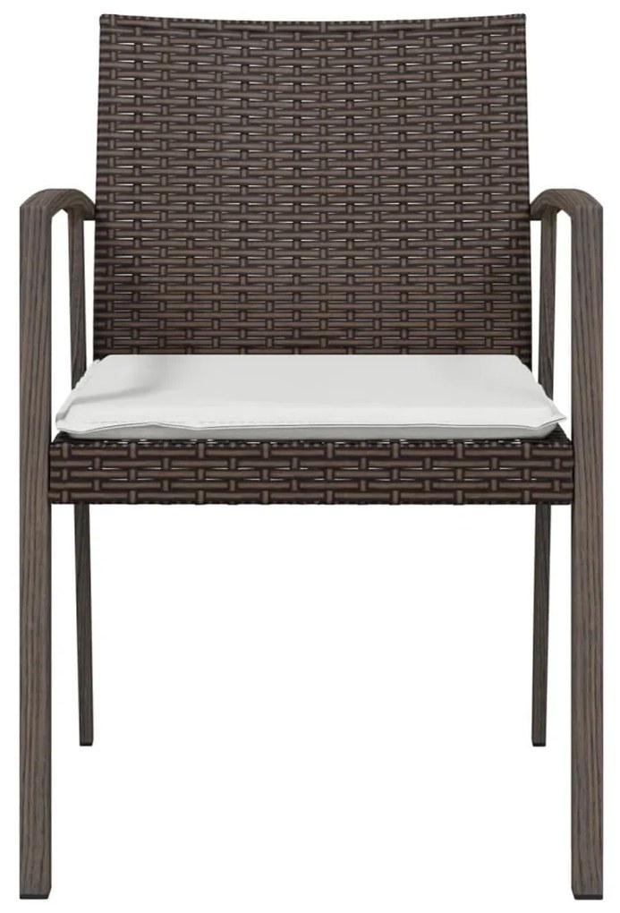 Sedie giardino con cuscini 6pz marroni 56,5x57x83 cm polyrattan