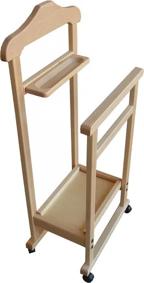 Indossatore da camera LUSSO con vaschetta e portaoggetti Naturale