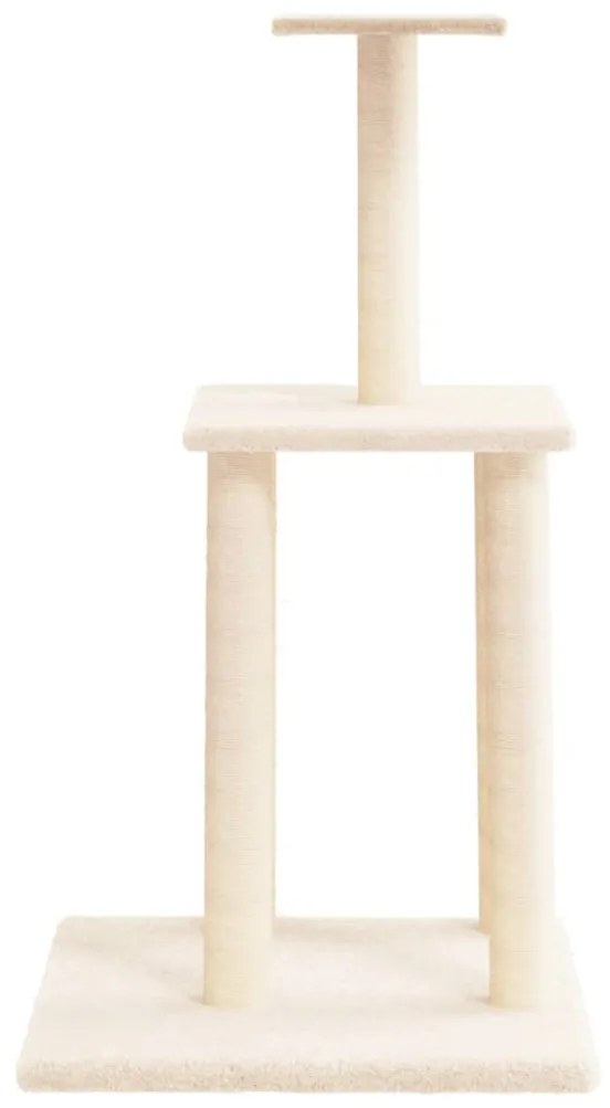 Albero per gatti con tiragraffi in sisal crema 85,5 cm