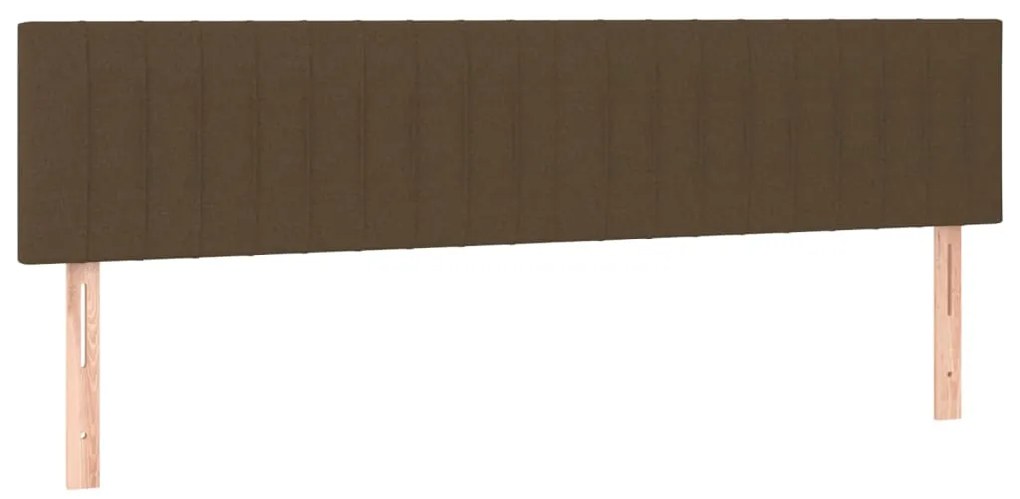 Testiera a led marrone scuro 200x5x78/88 cm in tessuto