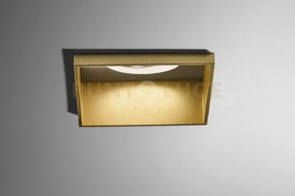 Elis faretto da incasso 1 luce ottone d. 110mm in gesso e alluminio