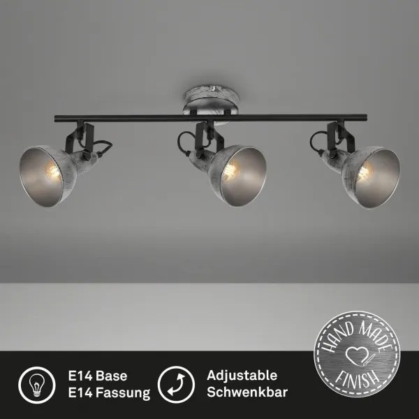 Briloner 2049-034 - Faretto RETRO 3xE14/40W/230V grigio
