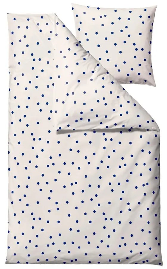 Set copripiumino e federa blu/color crema in raso di cotone per letto singolo 140x200 cm Solaris – Södahl