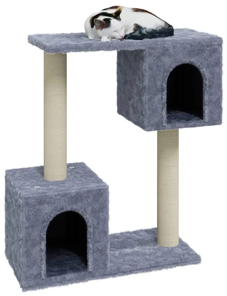 Albero per gatti con tiragraffi in sisal grigio chiaro 60 cm