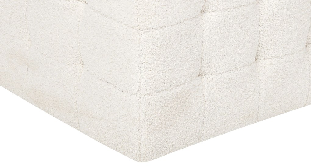 Pouf ottomano con contenitore bouclè bianco MICHIGAN Beliani