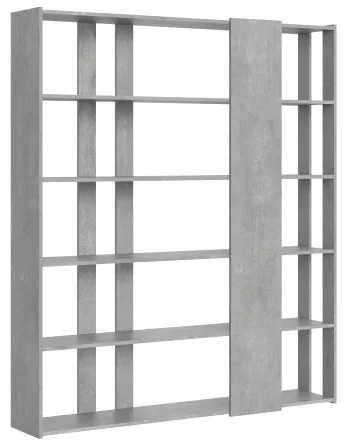 Libreria 178x204h cm a parete in legno Cemento - KATO D