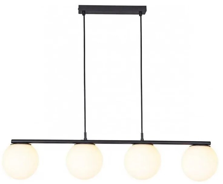 Redo 01-3156 - Lampadario a sospensione con filo BOWLING 4xE27/42W/230V nero