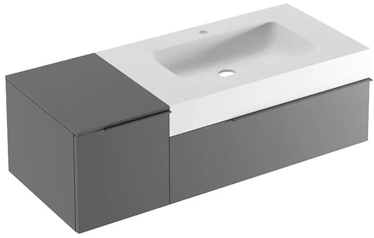 Mobile bagno con lavabo L 120 x H 36 x P 51 cm grigio basalto per vasca a destra Ginevra