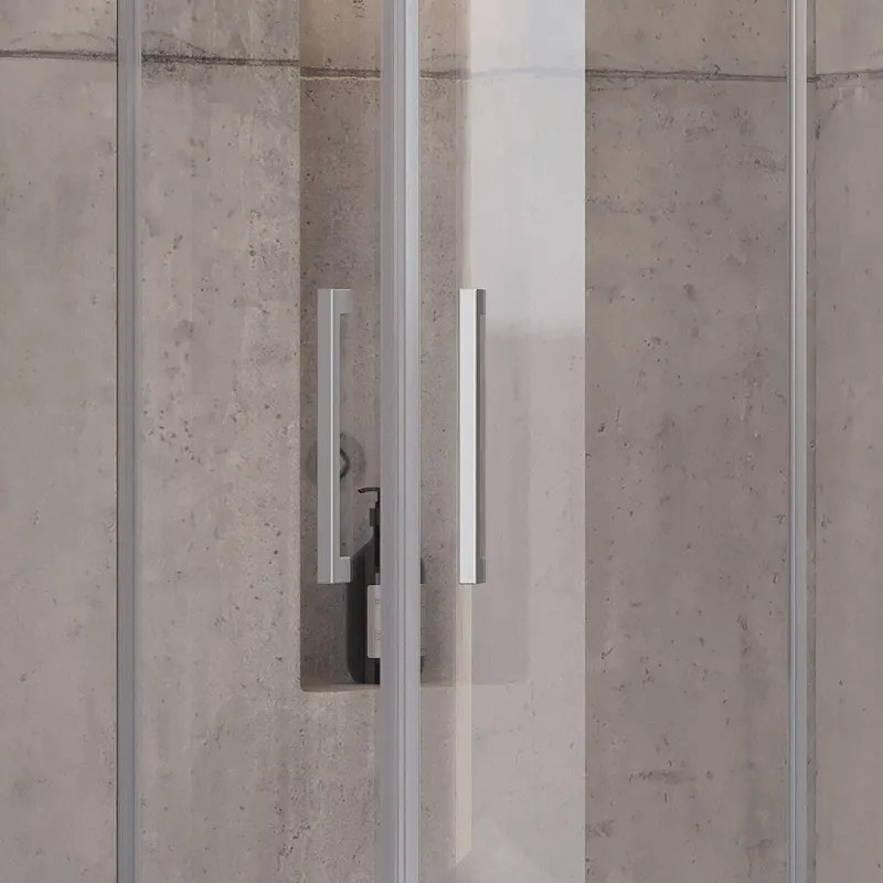 Cabina doccia 80x80 semicircolare in acciaio vetro 8mm KS8000 - KAMALU