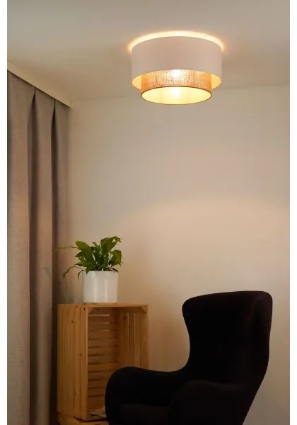 Duolla - Plafoniera BOHO 1xE27/15W/230V diametro 45 cm bianco/marrone