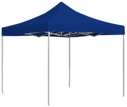 Gazebo Professionale Pieghevole in Alluminio 3x3 m Blu