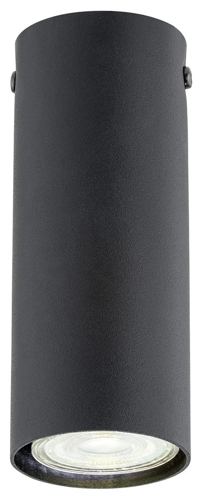 Plafoniera Moderna Faretto Marduk 1 Luce Acciaio Nero 15 Cm
