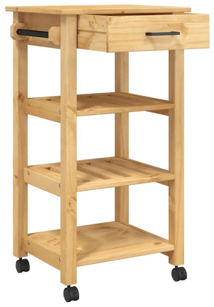 Carrello da cucina monza 48x40x90 cm in legno massello di pino