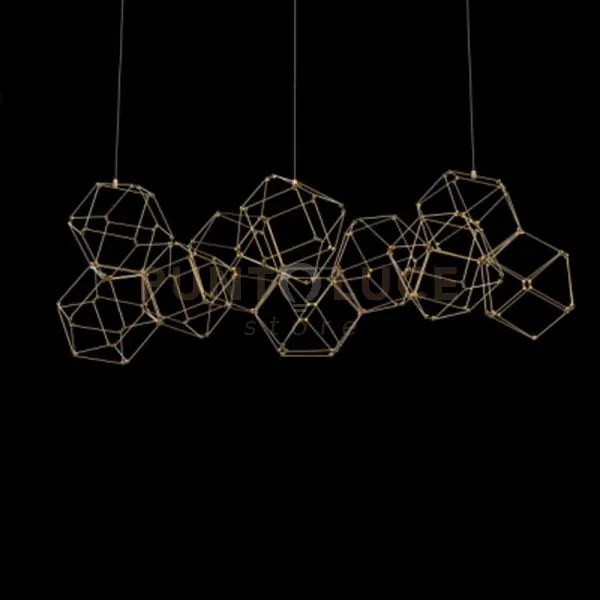 Lucciola 10 lampada a sospensione lineare, ottone, led 3000k  48w, ...