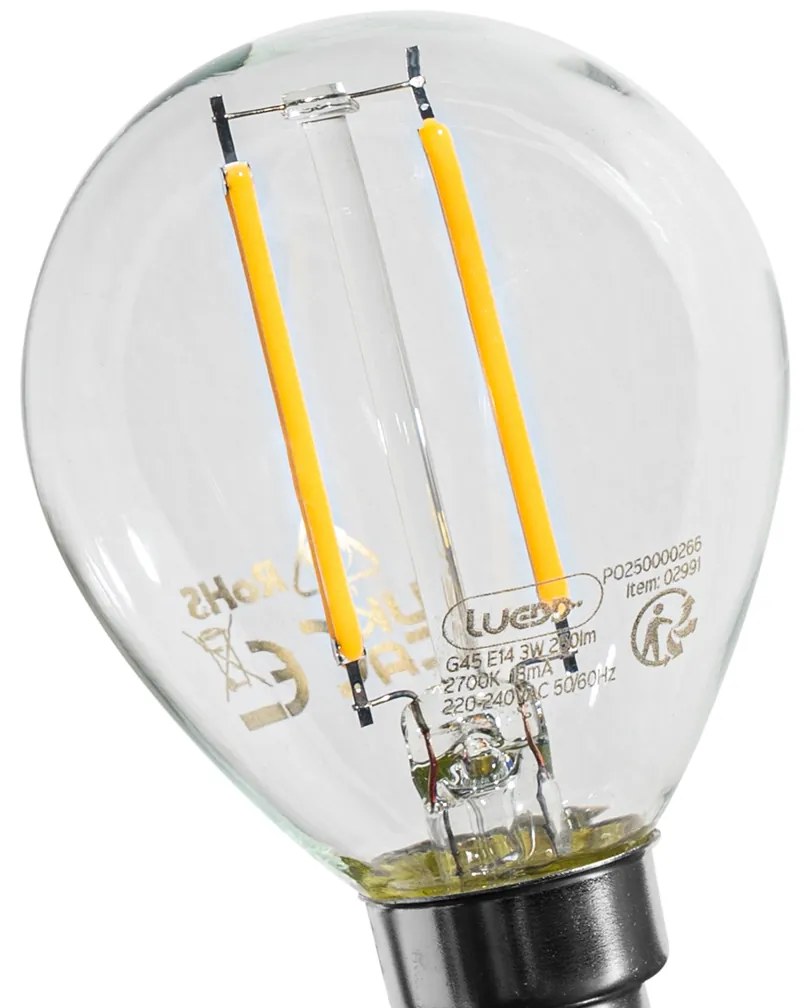 Set van 5 E14 dimbare LED lampen P45 helder 3W 250 lm 2700K