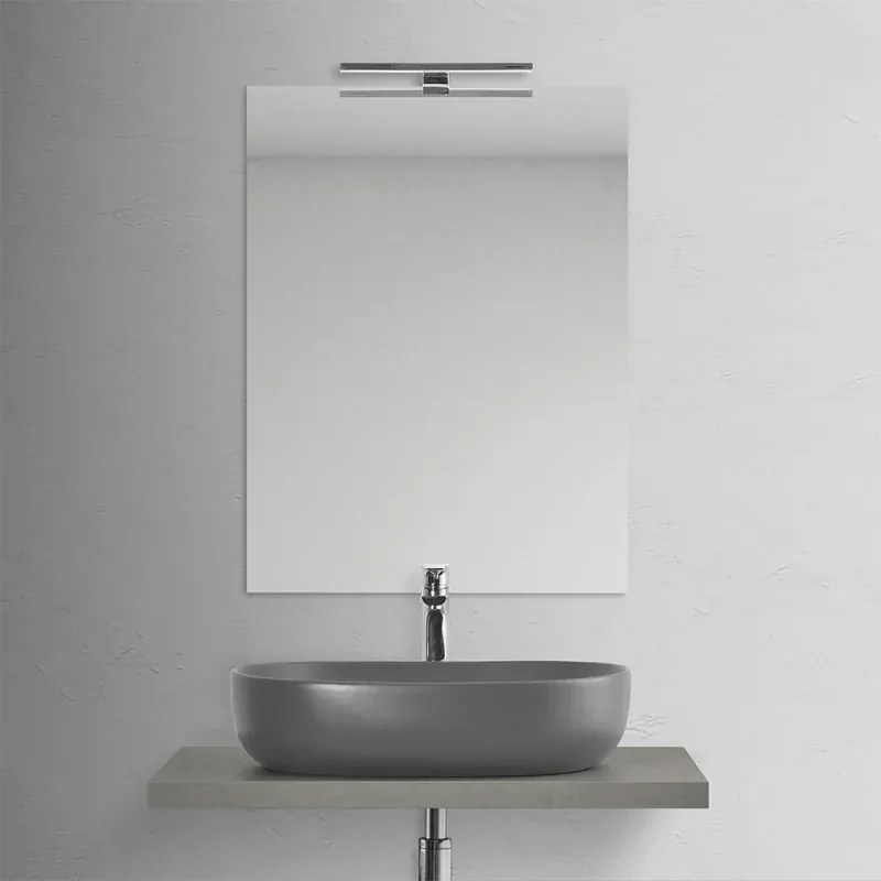 Mensola porta lavabo grigio cemento per lavabi da appoggio da 80 cm serie Master