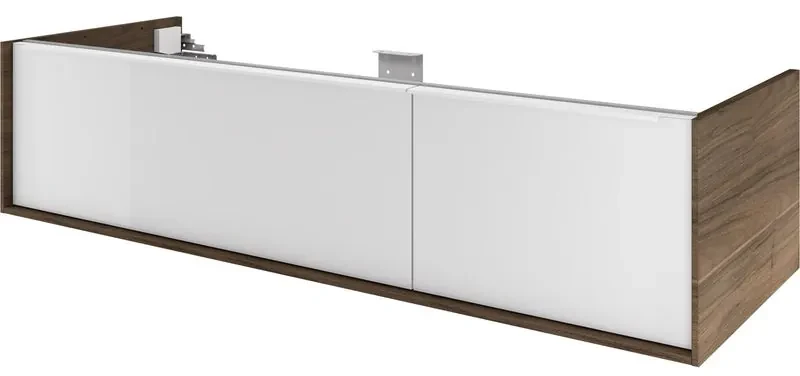 Mobile da bagno sotto lavabo SENSEA Neo marrone laccato lucido L 135 x H 32 x P 48 cm 1 cassetto, lavabo non incluso