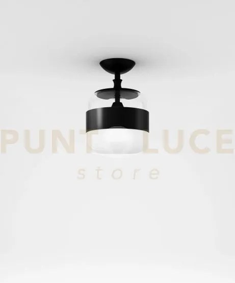 Futura soffitto p bianco nero montatura nero opaco 1 luce attacco e27