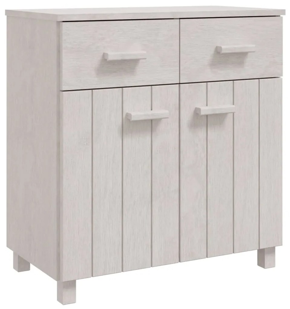 Credenza hamar bianca 79x40x80 cm in legno massello di pino