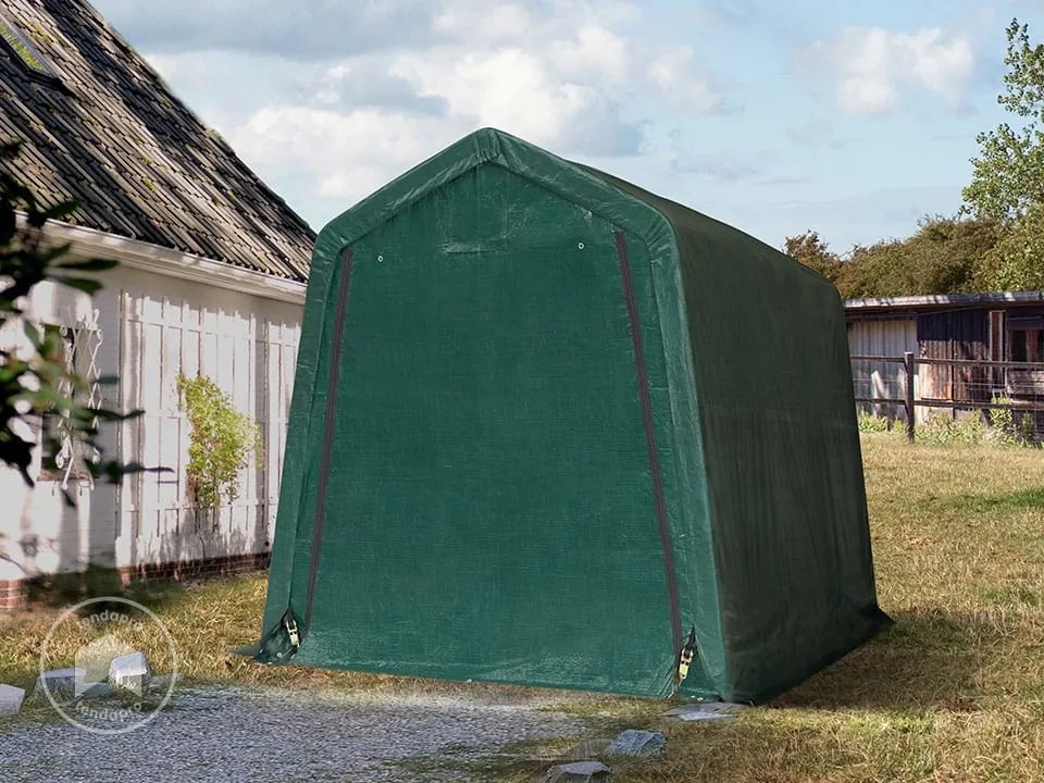 TOOLPORT 2,4x3,6m tenda garage, PE 450, verde scuro - (7821)