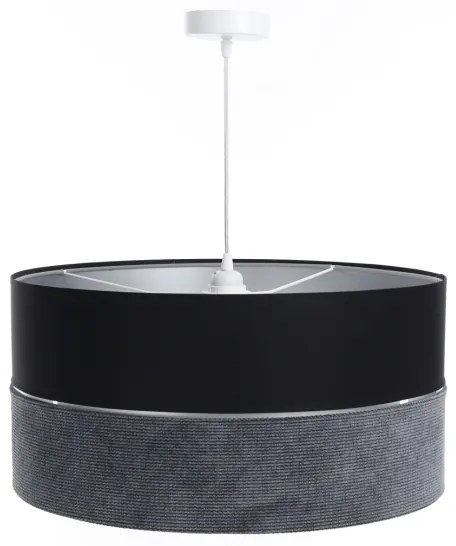 Lampadario a sospensione con filo TWIST 1xE27/60W/230V nero/grigio/argento