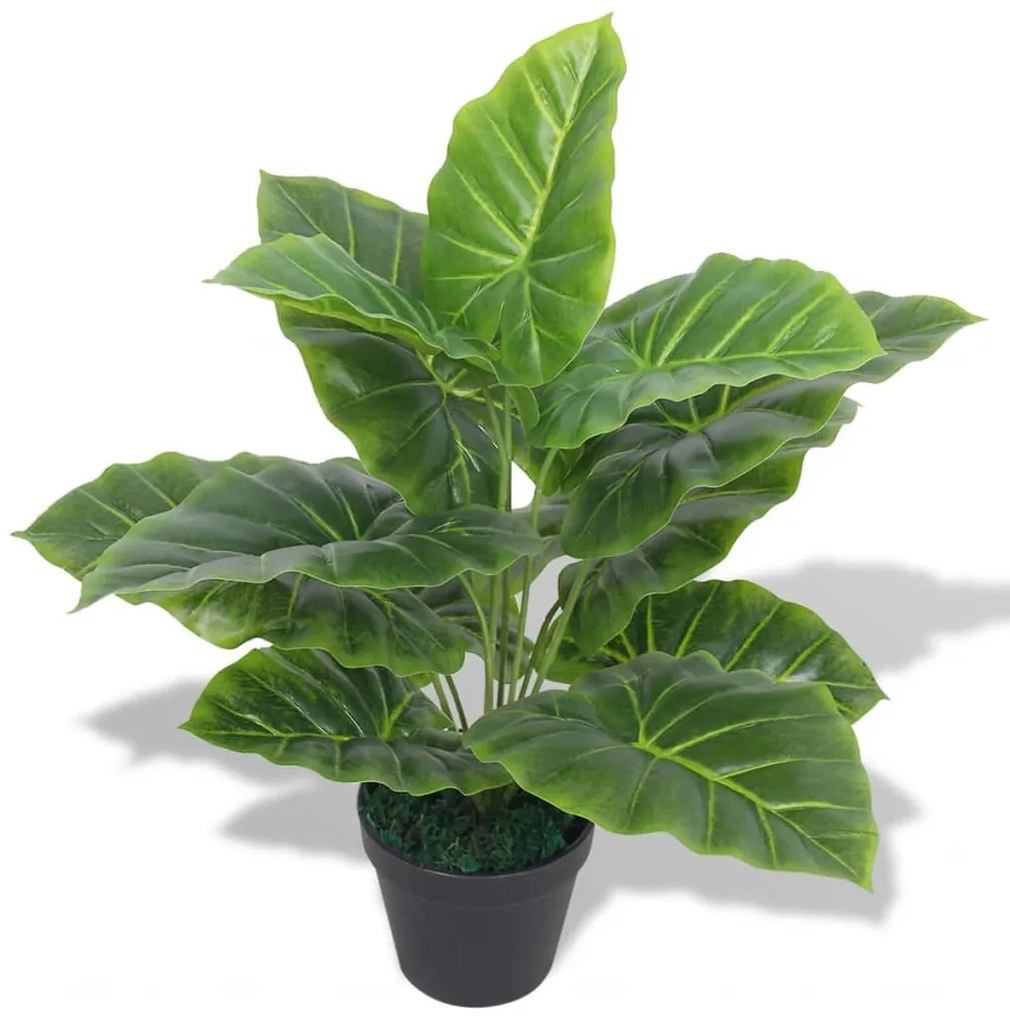 Taro Artificiale Con Vaso 45 Cm Verde /