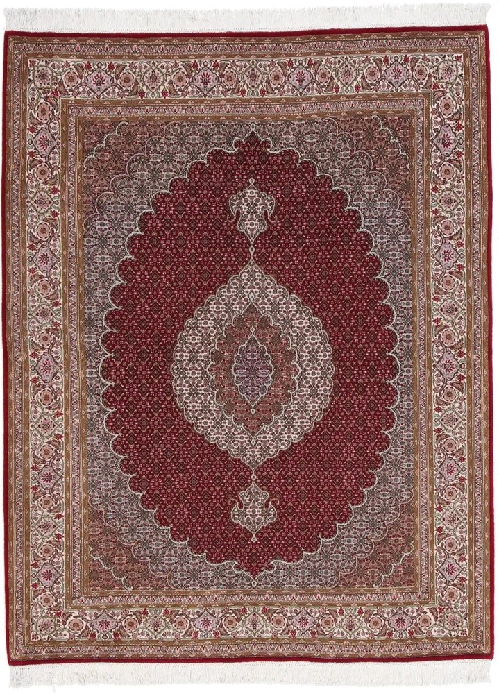 Tabriz Tappeto 160x200 Marrone (Iran) Annodato A Mano