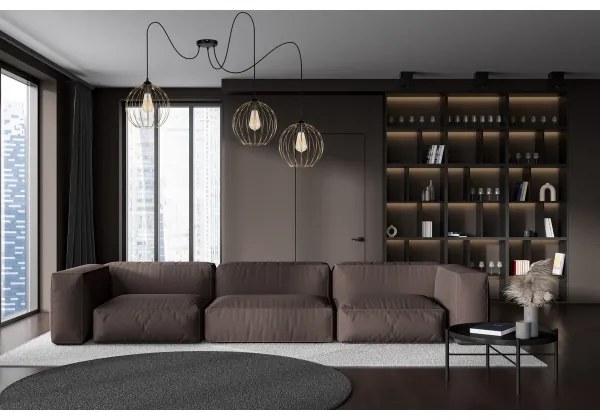 Lampadario a sospensione con filo MATT 3xE27/60W/230V ragno nero/oro